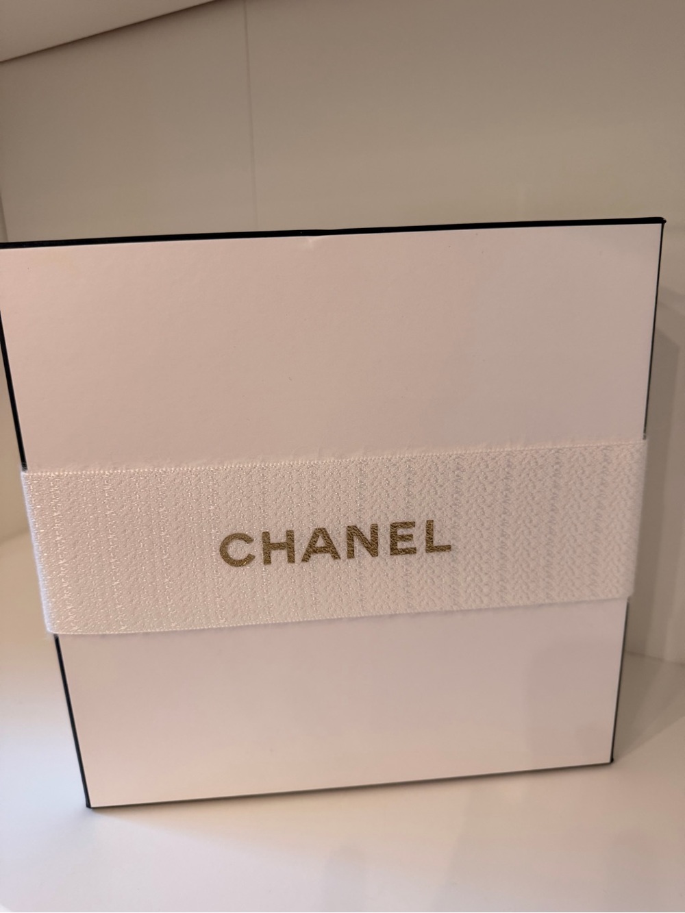 CHANEL White & Black Branded Gift Box with Sealed Wax Accent